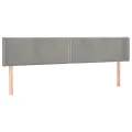 Tête de lit avec oreilles Gris clair 203x16x78/88 cm Velours