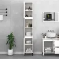Armoire de salle de bain blanc 30x30x190 cm bois d'ingénierie