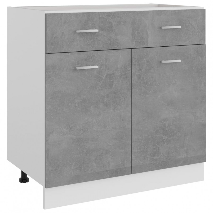 Armoire de plancher à tiroir Gris béton 80x46x81,5 cm Aggloméré