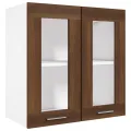 Armoire vitrée suspendue Chêne brun 60x31x60 cm Bois ingénierie