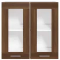 Armoire vitrée suspendue Chêne brun 60x31x60 cm Bois ingénierie
