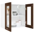 Armoire vitrée suspendue Chêne brun 60x31x60 cm Bois ingénierie