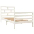 Cadre de lit Blanc Bois de pin massif 90x200 cm
