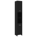 Armoire de salle de bain Noir 30x30x183,5 cm Aggloméré