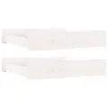 Tiroirs de lit 2 pcs blanc Bois de pin massif
