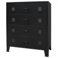 Commode à tiroirs Métal Style Industriel 78 x 40 x 93 cm Noir