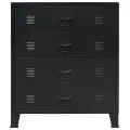 Commode à tiroirs Métal Style Industriel 78 x 40 x 93 cm Noir