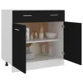 Armoire de plancher à tiroir Noir 80x46x81,5 cm Aggloméré