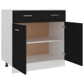 Armoire de plancher à tiroir Noir 80x46x81,5 cm Aggloméré