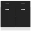 Armoire de plancher à tiroir Noir 80x46x81,5 cm Aggloméré