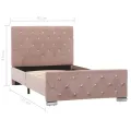 Cadre de lit Rose Velours 90x200 cm