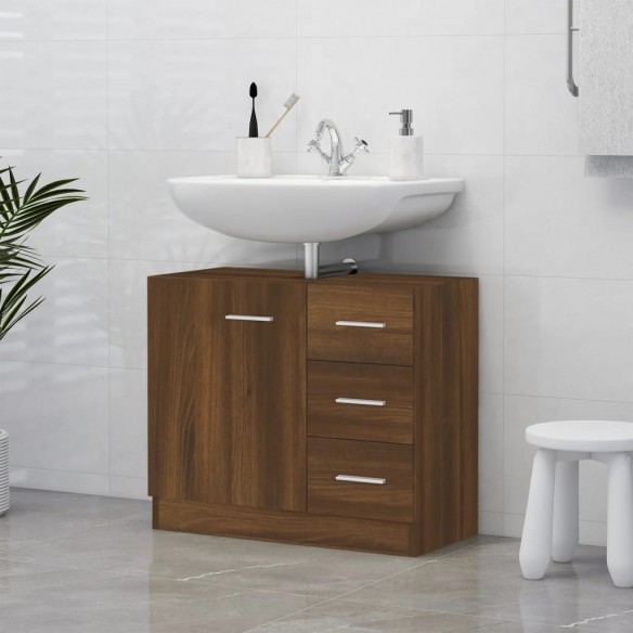 Armoire de lavabo Chêne marron 63x30x54 cm Bois d'ingénierie