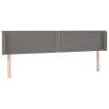 Tête de lit avec oreilles Gris foncé 163x16x78/88 cm Tissu