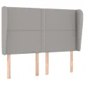 Tête de lit avec oreilles Gris clair 147x23x118/128 cm Tissu