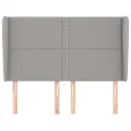 Tête de lit avec oreilles Gris clair 147x23x118/128 cm Tissu