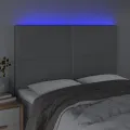Tête de lit à LED Gris clair 144x5x118/128 cm Tissu