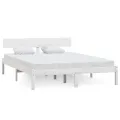 Cadre de lit Blanc Bois de pin massif 160x200 cm