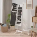Miroir sur pied blanc avec LED blanc 34x37x146 cm