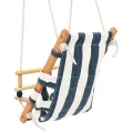Balançoire pour bébé avec ceinture de sécurité Coton Bois Bleu