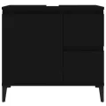 Armoire de salle de bain noir 65x33x60 cm bois d'ingénierie