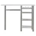 Ensemble de bar avec étagères 3 pcs Bois et acier Blanc