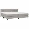cadre de lit matelas LED Gris clair 200x200 cm Tissu