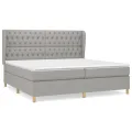 cadre de lit avec matelas Gris clair 200x200cm Tissu