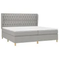cadre de lit avec matelas Gris clair 200x200cm Tissu