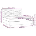 cadre de lit matelas LED Gris clair 200x200 cm Tissu