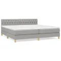cadre de lit avec matelas Gris clair 200x200cm Tissu