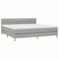 cadre de lit avec matelas Gris clair 200x200cm Tissu