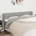 Tête de lit avec oreilles Gris clair 203x23x78/88 cm Tissu