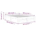 Cadre de lit Blanc Bois de pin massif 160x200 cm