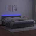 cadre de lit avec matelas LED Gris clair 200x200 cm