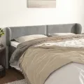 Tête de lit avec oreilles Gris clair 203x23x78/88 cm Velours