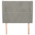 Tête de lit avec oreilles Gris clair 103x23x118/128 cm Velours