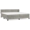 cadre de lit et matelas Gris clair 200x200cm Velours