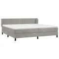 cadre de lit et matelas Gris clair 200x200cm Velours