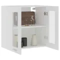 Armoire en verre suspendue Blanc 60x31x60 cm Aggloméré