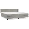 cadre de lit et matelas Gris clair 200x200cm Velours