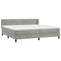 cadre de lit et matelas Gris clair 200x200cm Velours