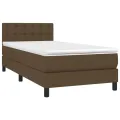 cadre de lit matelas et LED Marron foncé 100x200cm