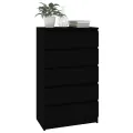 Commode Noir 60x36x103 cm Bois d'ingénierie