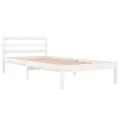 Cadre de lit Bois massif de pin 90x200 cm Blanc