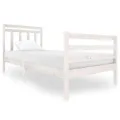 Cadre de lit blanc bois massif 90x200 cm