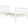 Cadre de lit blanc bois massif 90x200 cm