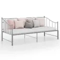 Cadre de canapé-lit extensible Gris Métal 90x200 cm