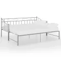 Cadre de canapé-lit extensible Gris Métal 90x200 cm