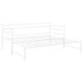 Cadre de canapé-lit extensible blanc métal 90x200 cm