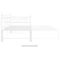 Cadre de canapé-lit extensible blanc métal 90x200 cm